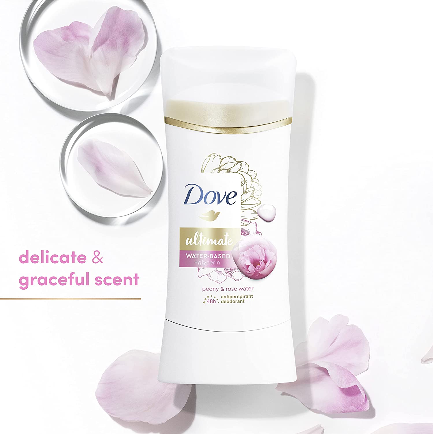 Dove Ultimate Antiperspirant Deodorant Stick Peony and Rose Water 2.6 oz 2 Count - Image 3